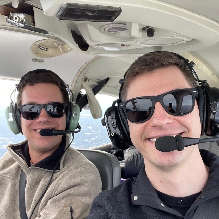 AviPair pilots after a humanitarian flight